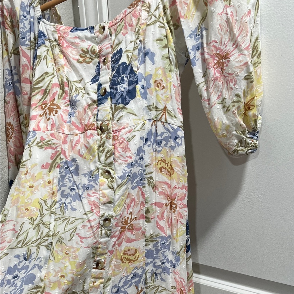 Billabong Multicolor Floral Long Sleeve Dress - Picture 8 of 8
